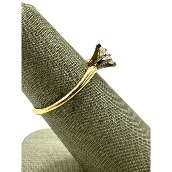 14K Yellow Gold .25cttw Marquise Diamond Solitaire Ring (16304) - Picture 6 of 7